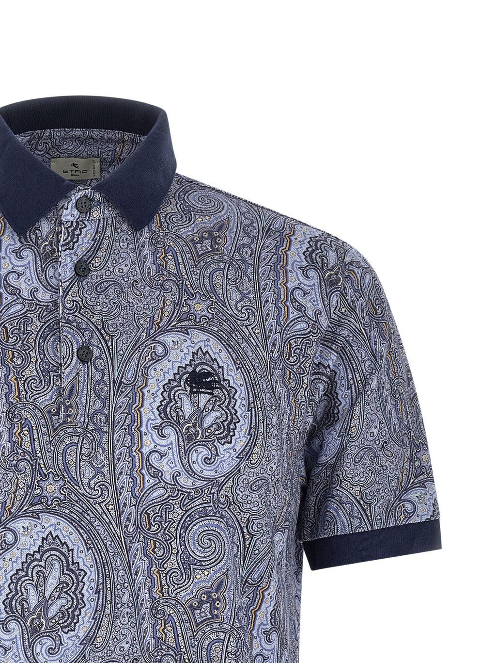 Blue Cotton Polo Shirt