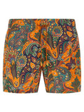 Orange Polyester Swim Shorts