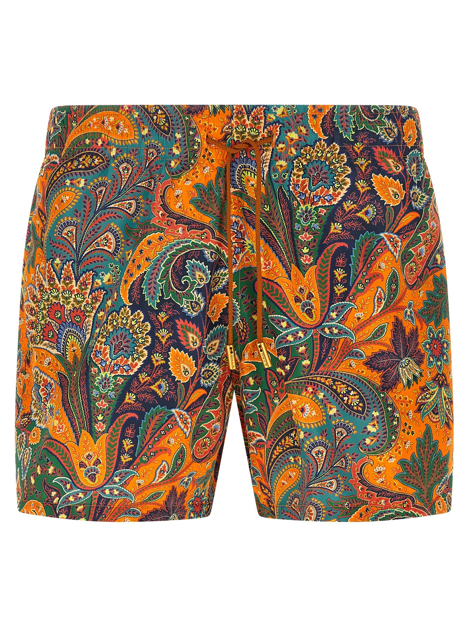 Orange Polyester Swim Shorts