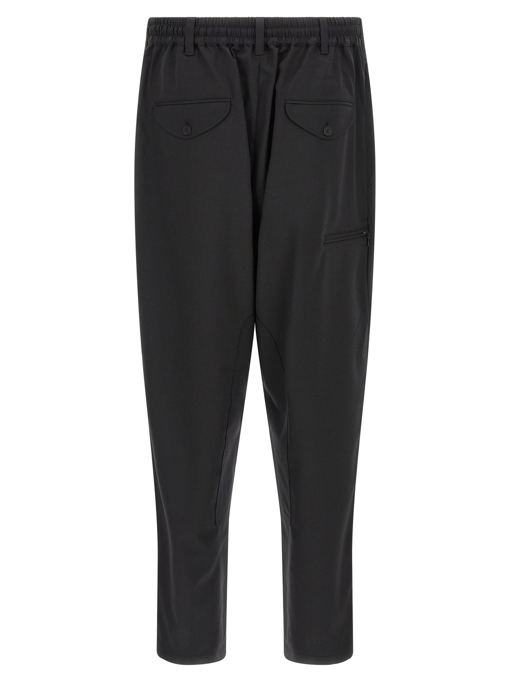 Black Polyester Casual Pants