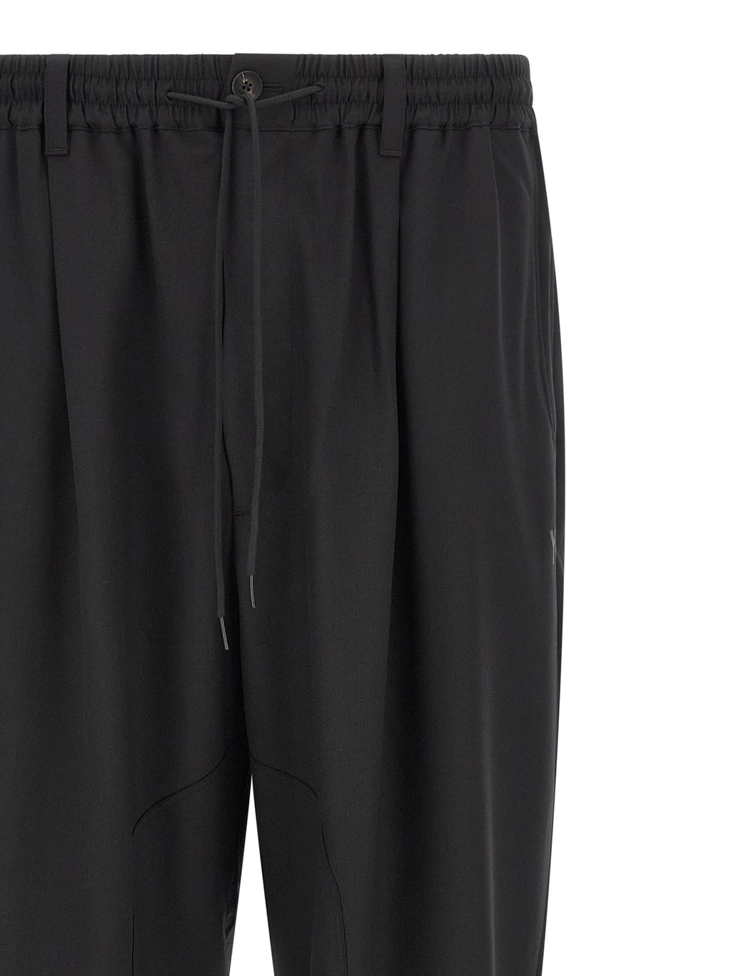 Black Polyester Casual Pants