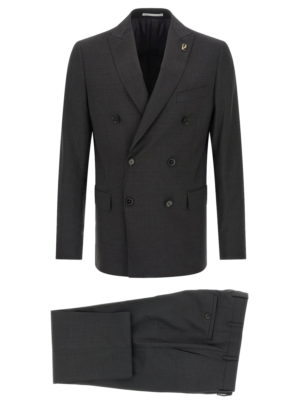 Gray Viscose Two-Piece Suit