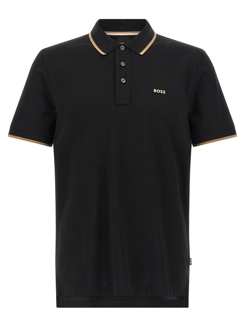 Black Cotton Polo Shirt