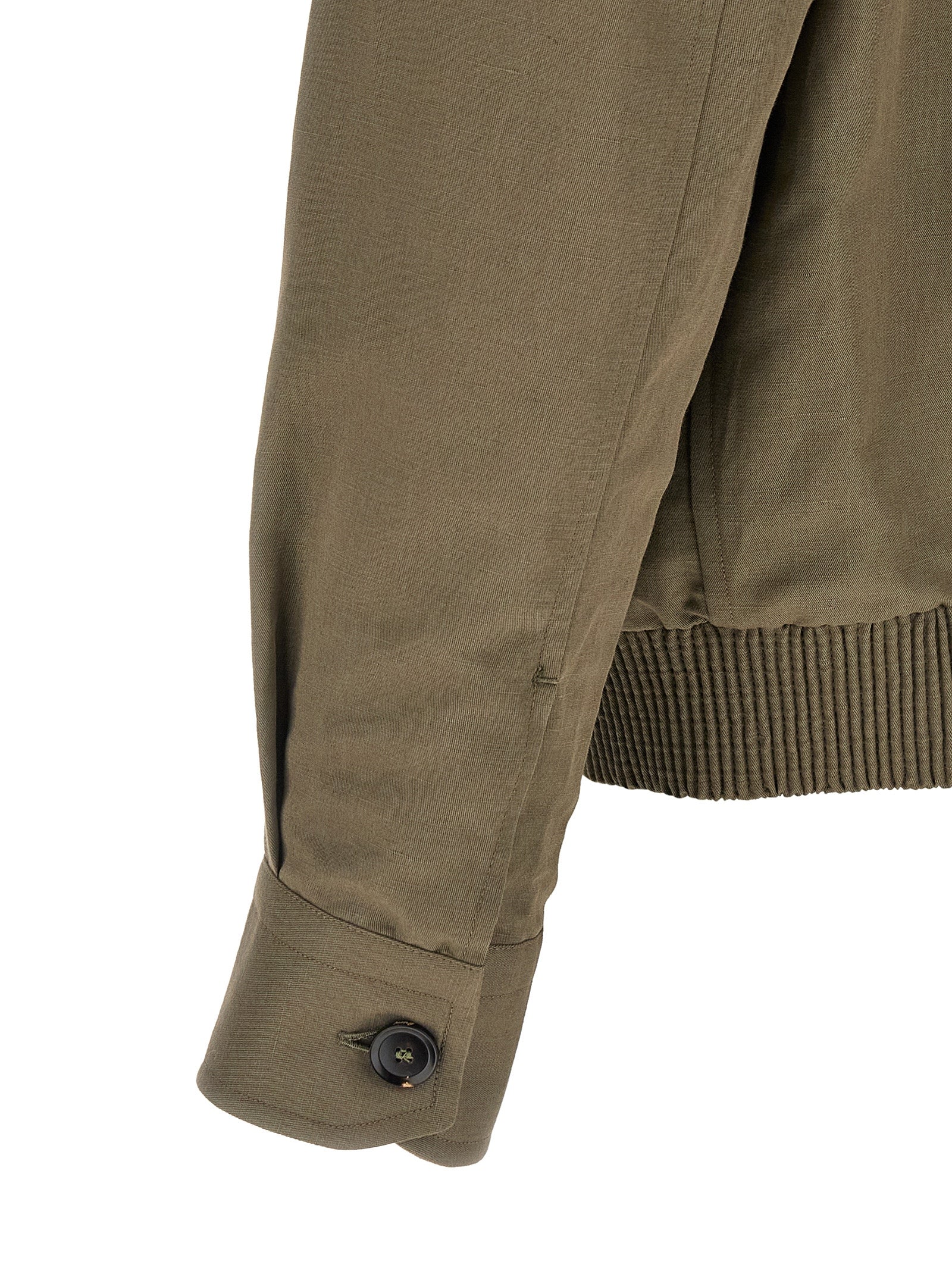 Bicolor Linen Full-Length Jacket