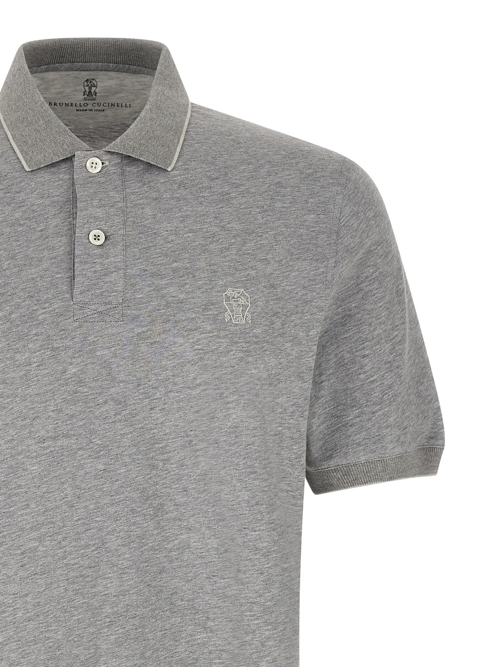 Gray Cotton Polo Shirt