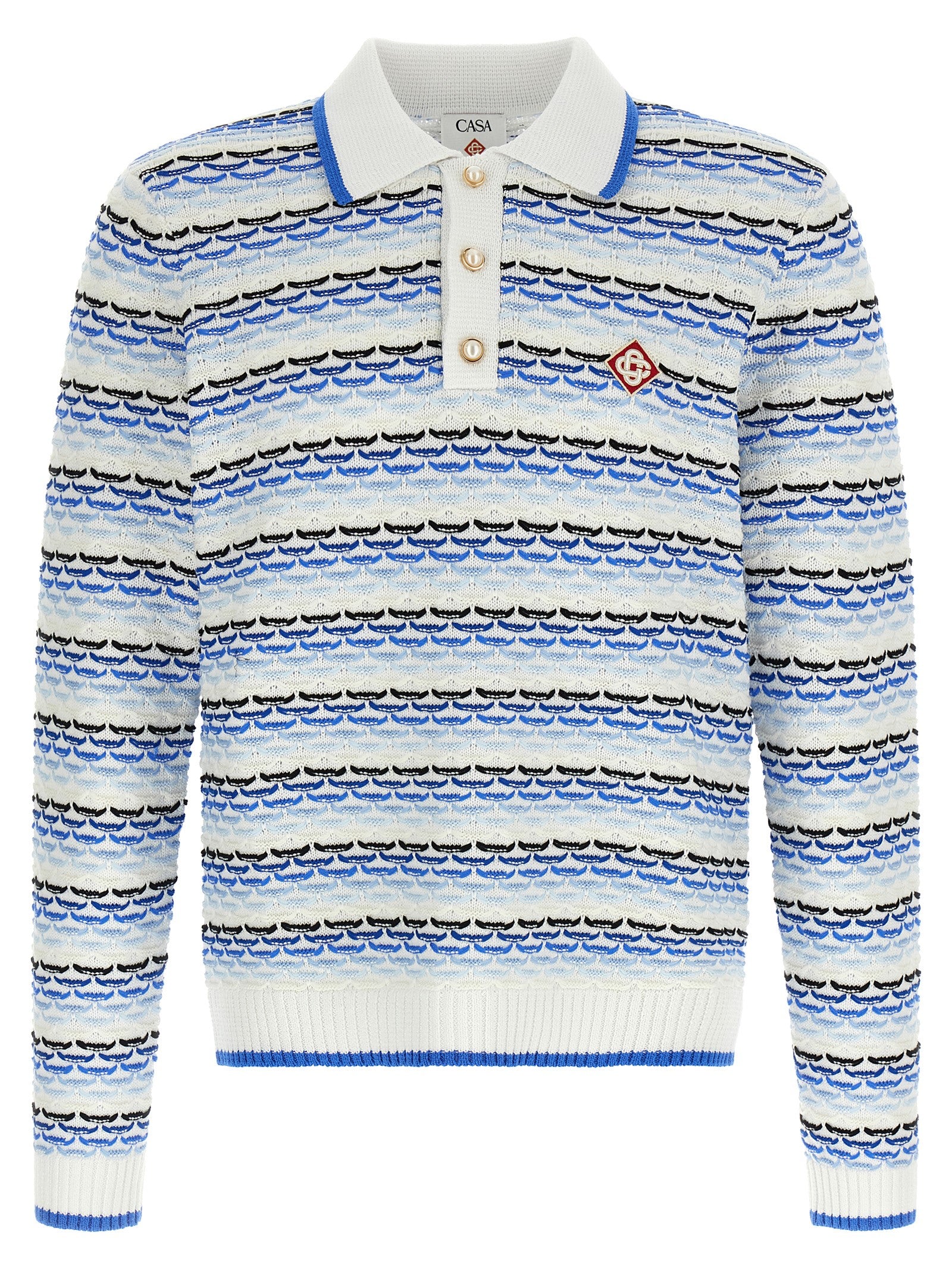 Blue Cotton Polo Shirt