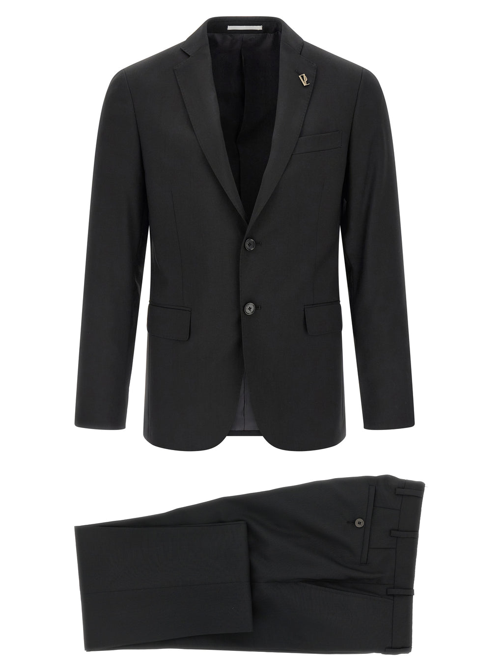 Black Wool Two-Piece Suit