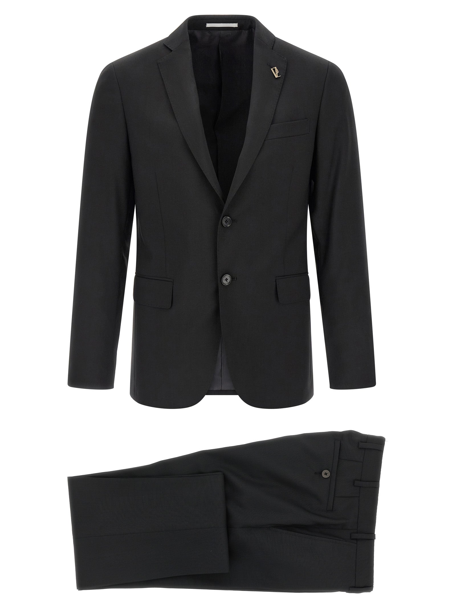 Black Wool Two-Piece Suit