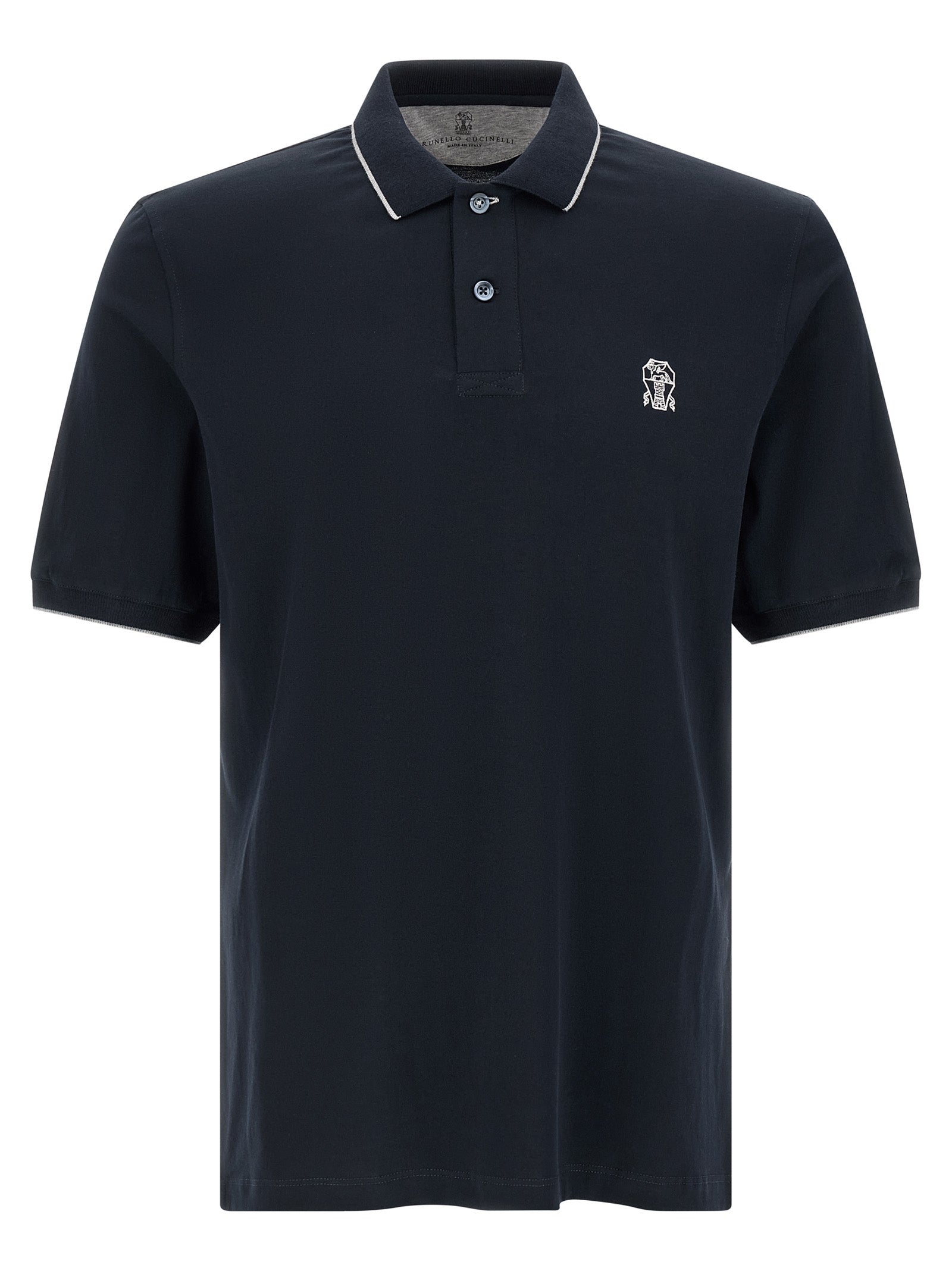 Blue Cotton Polo Shirt