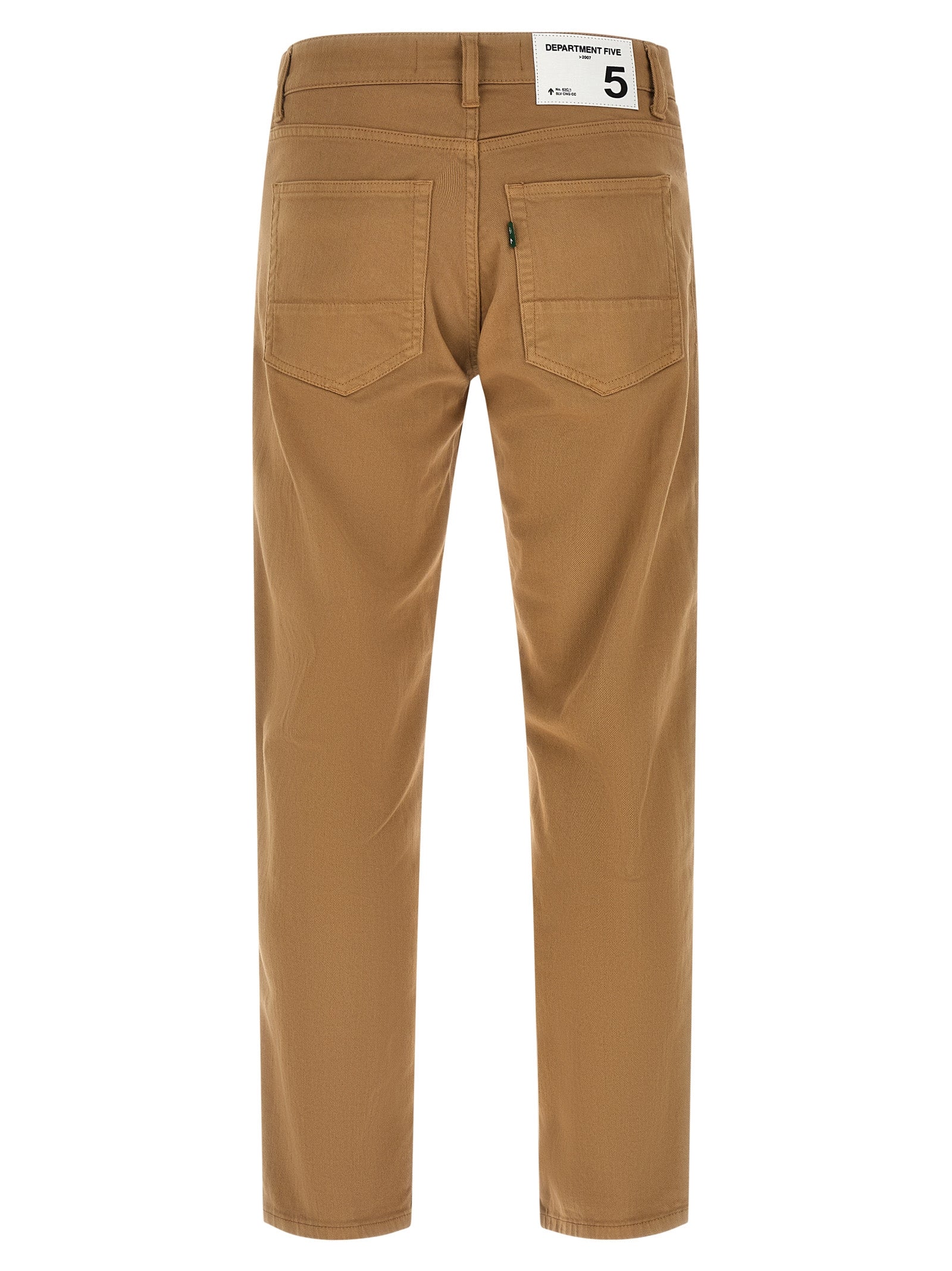 Beige Cotton Straight-Leg Jeans