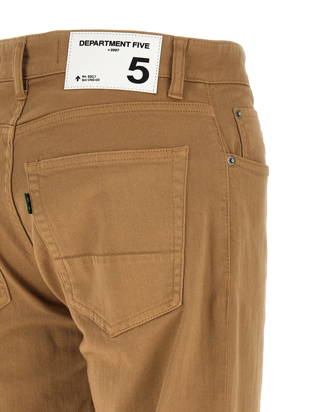 Beige Cotton Straight-Leg Jeans