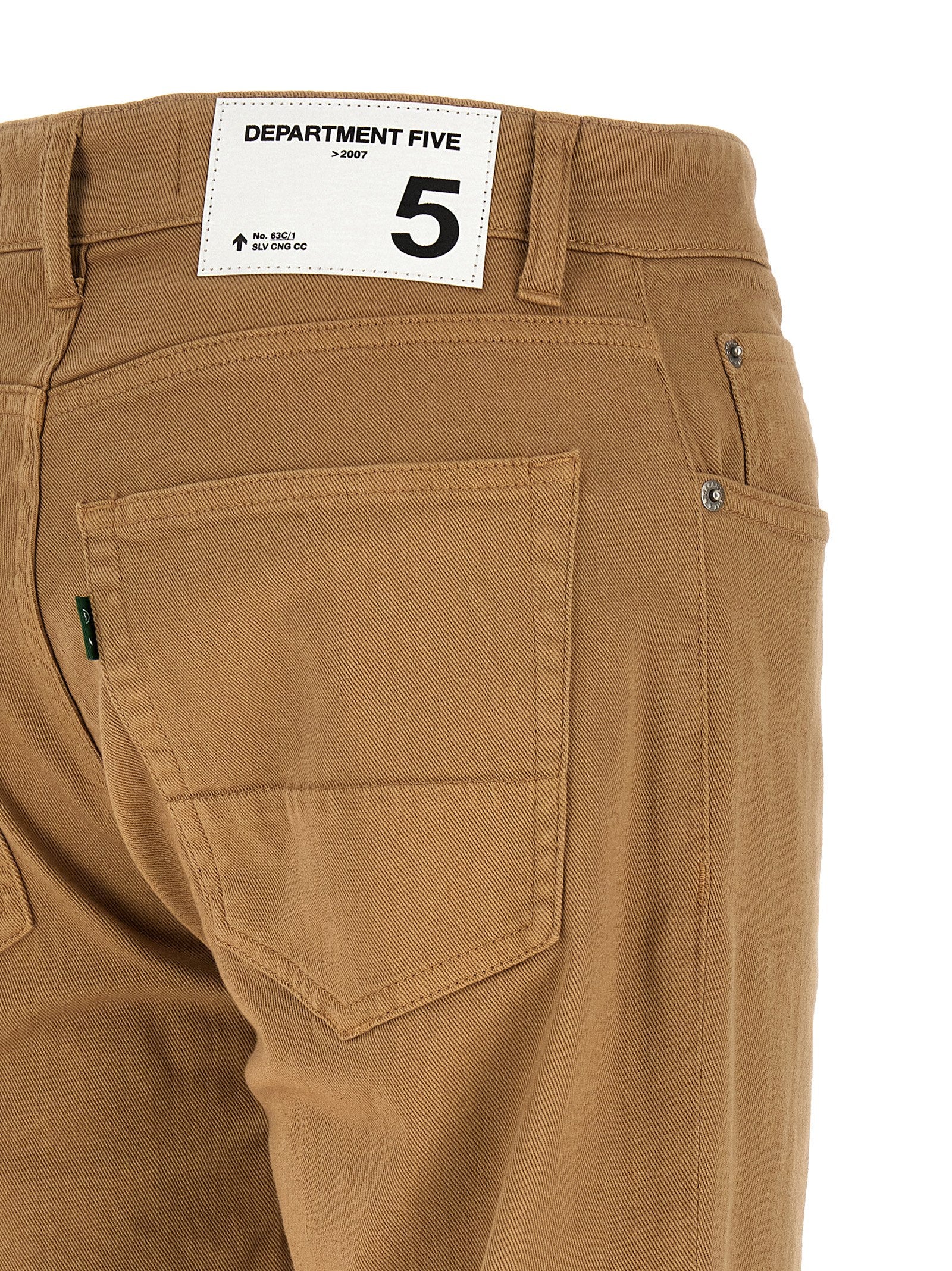 Beige Cotton Straight-Leg Jeans