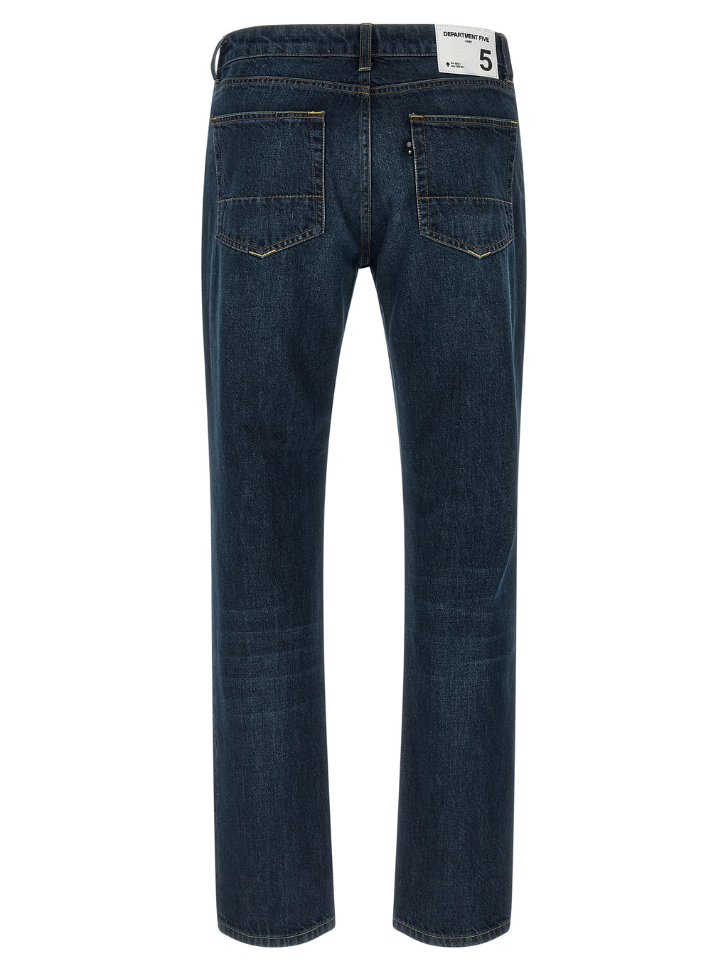 Blue Cotton Straight-Leg Jeans