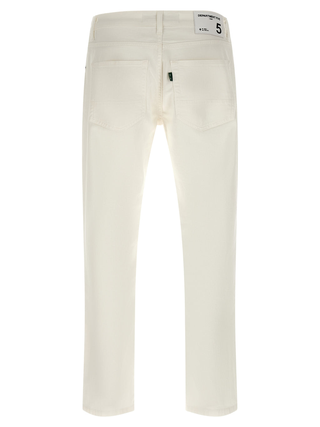 White Cotton Straight-Leg Jeans