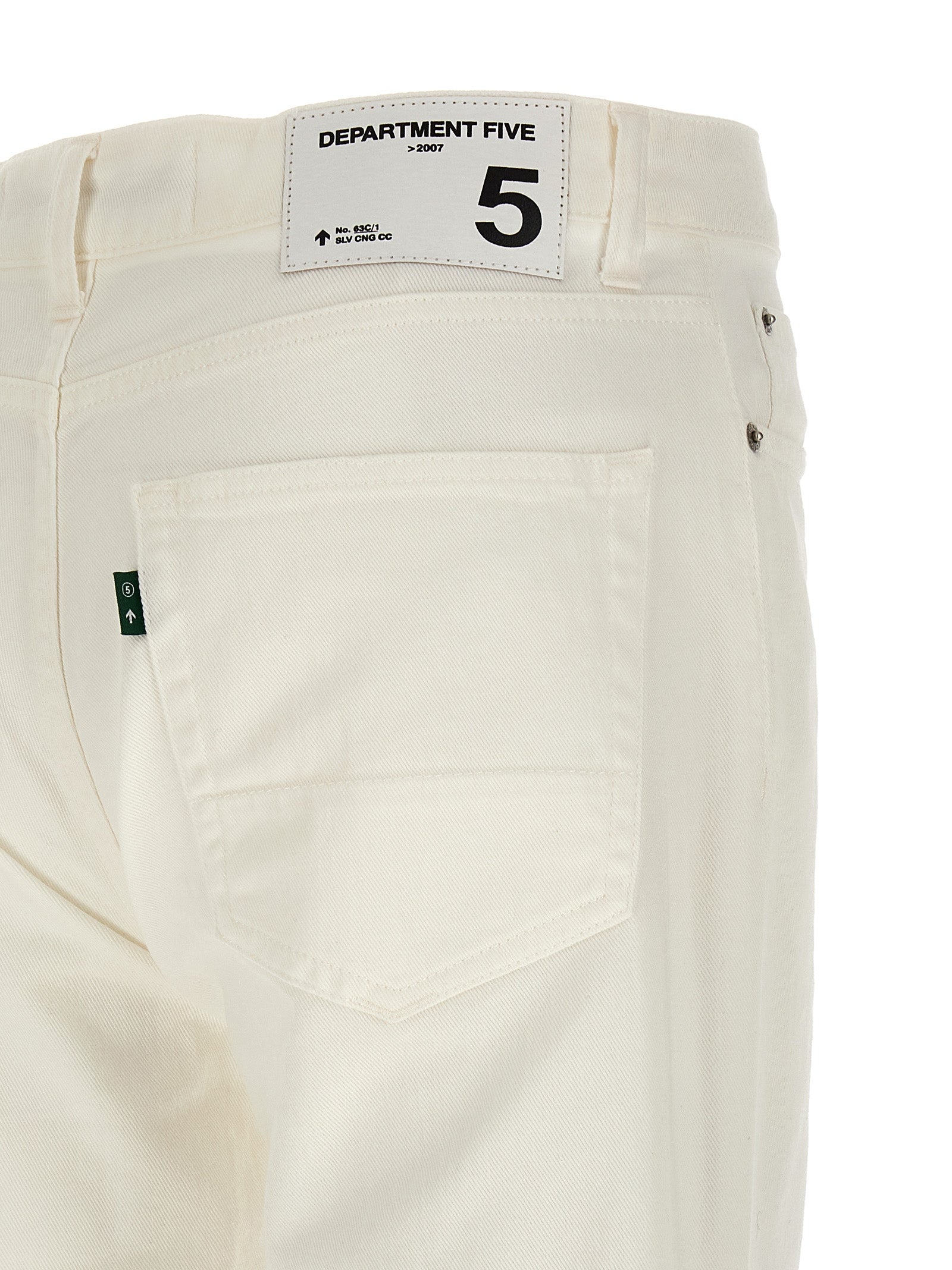 White Cotton Straight-Leg Jeans