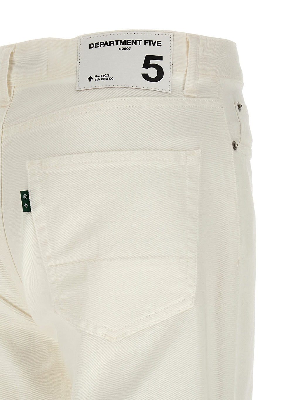 White Cotton Straight-Leg Jeans