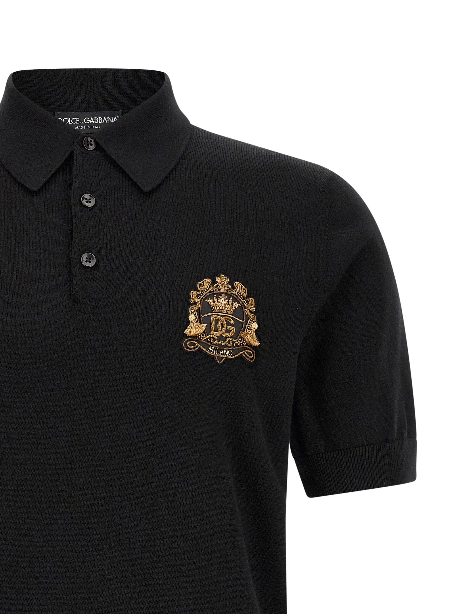Black Virgin Wool Polo Shirt