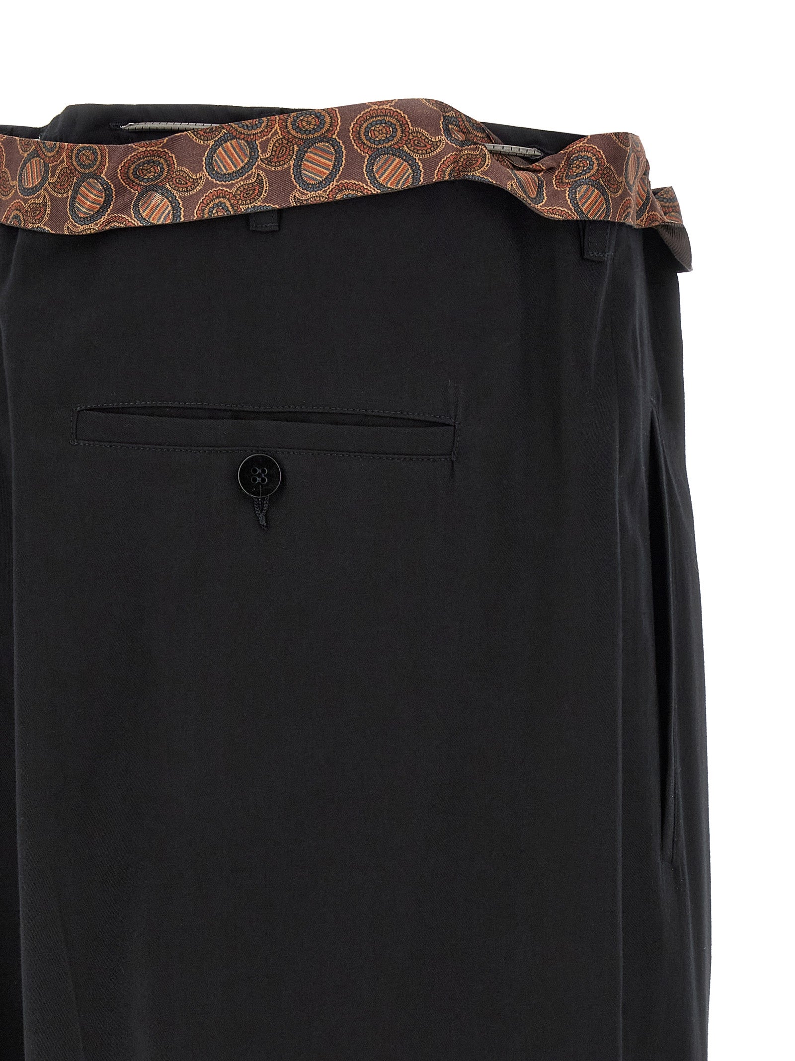 Black Cotton Casual Pants