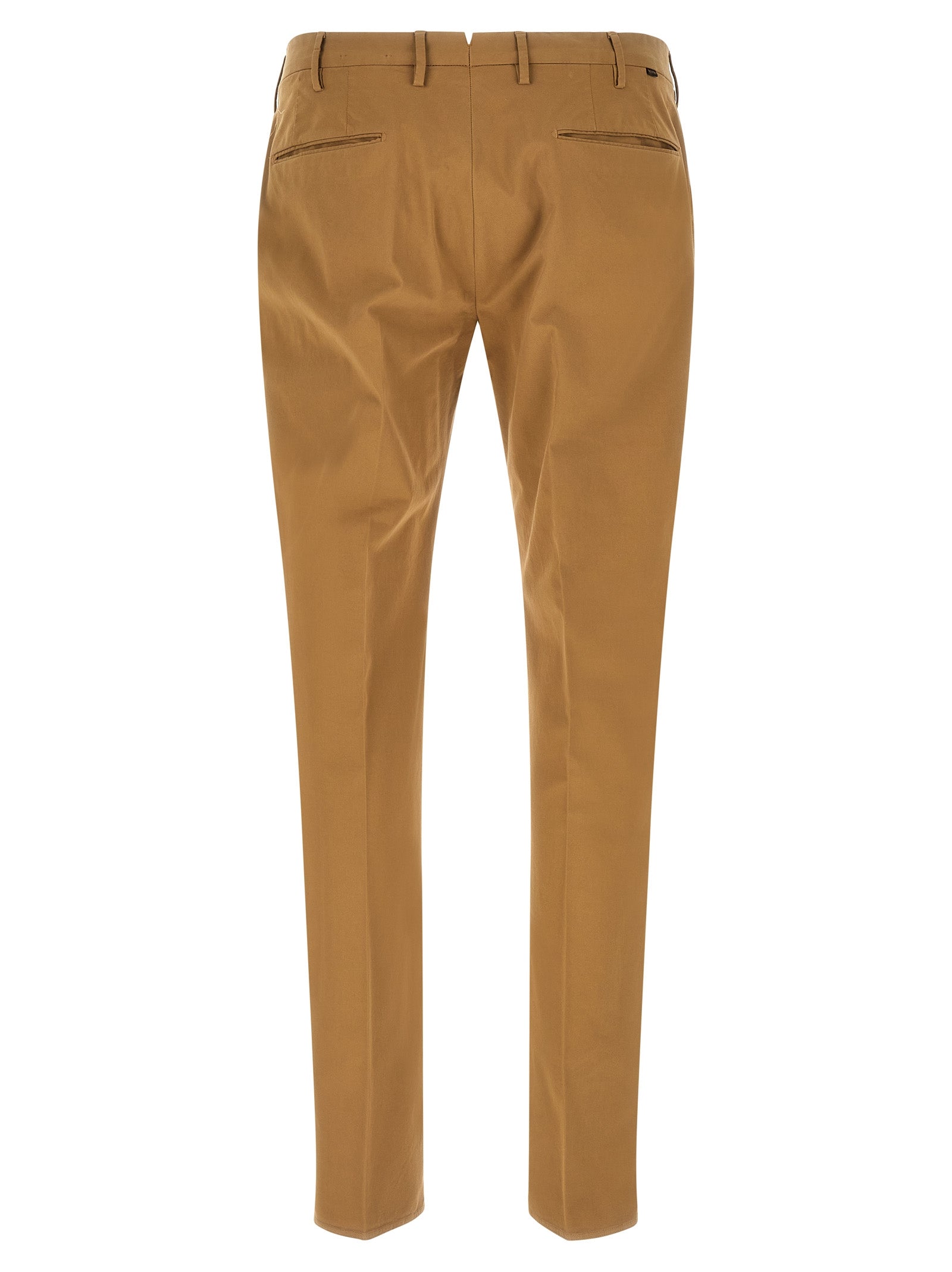 Brown Cotton Casual Pants