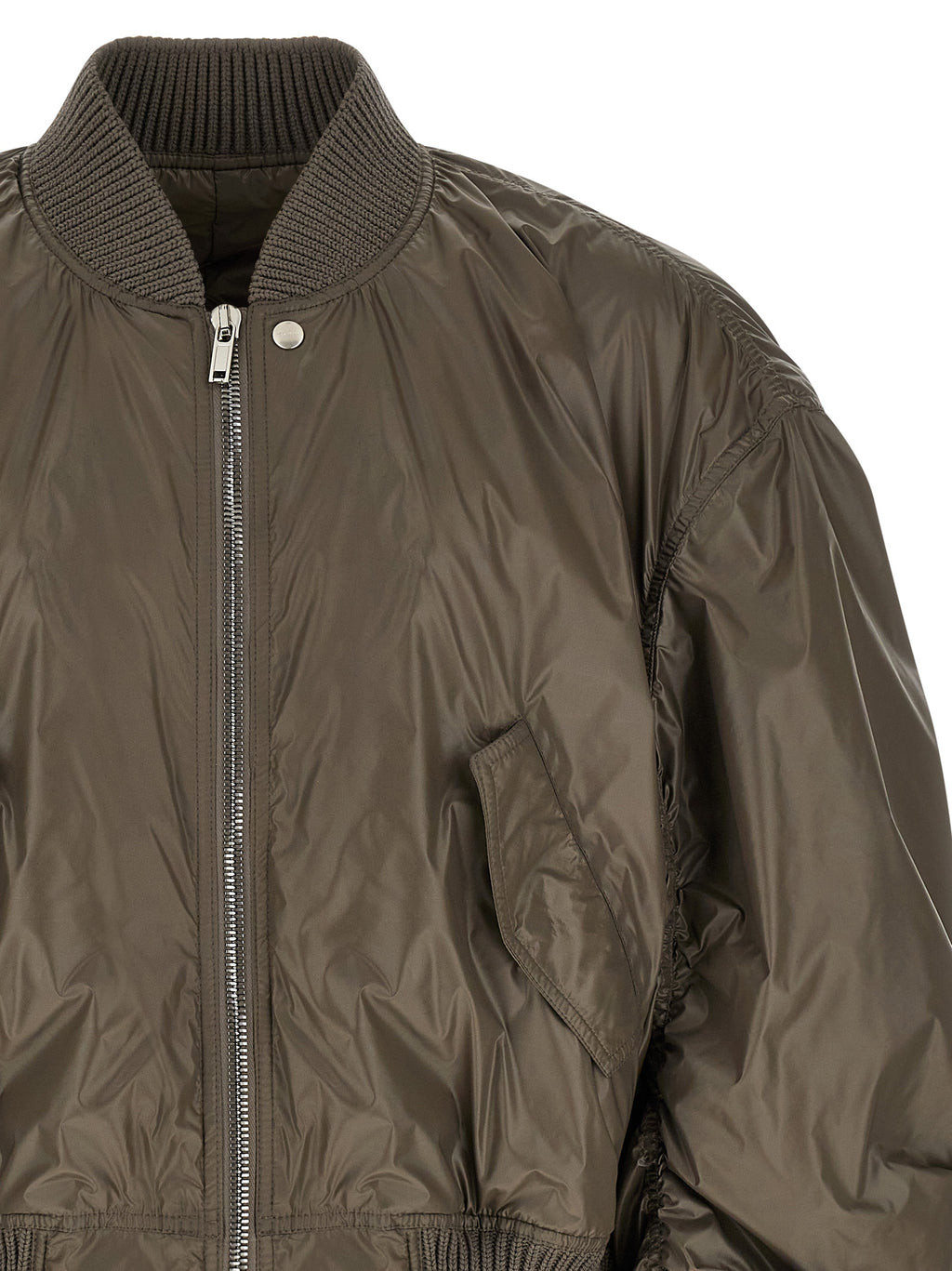 Gray Nylon Bomber