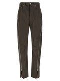 Brown Cotton Casual Pants