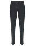 Blue Cotton Casual Pants