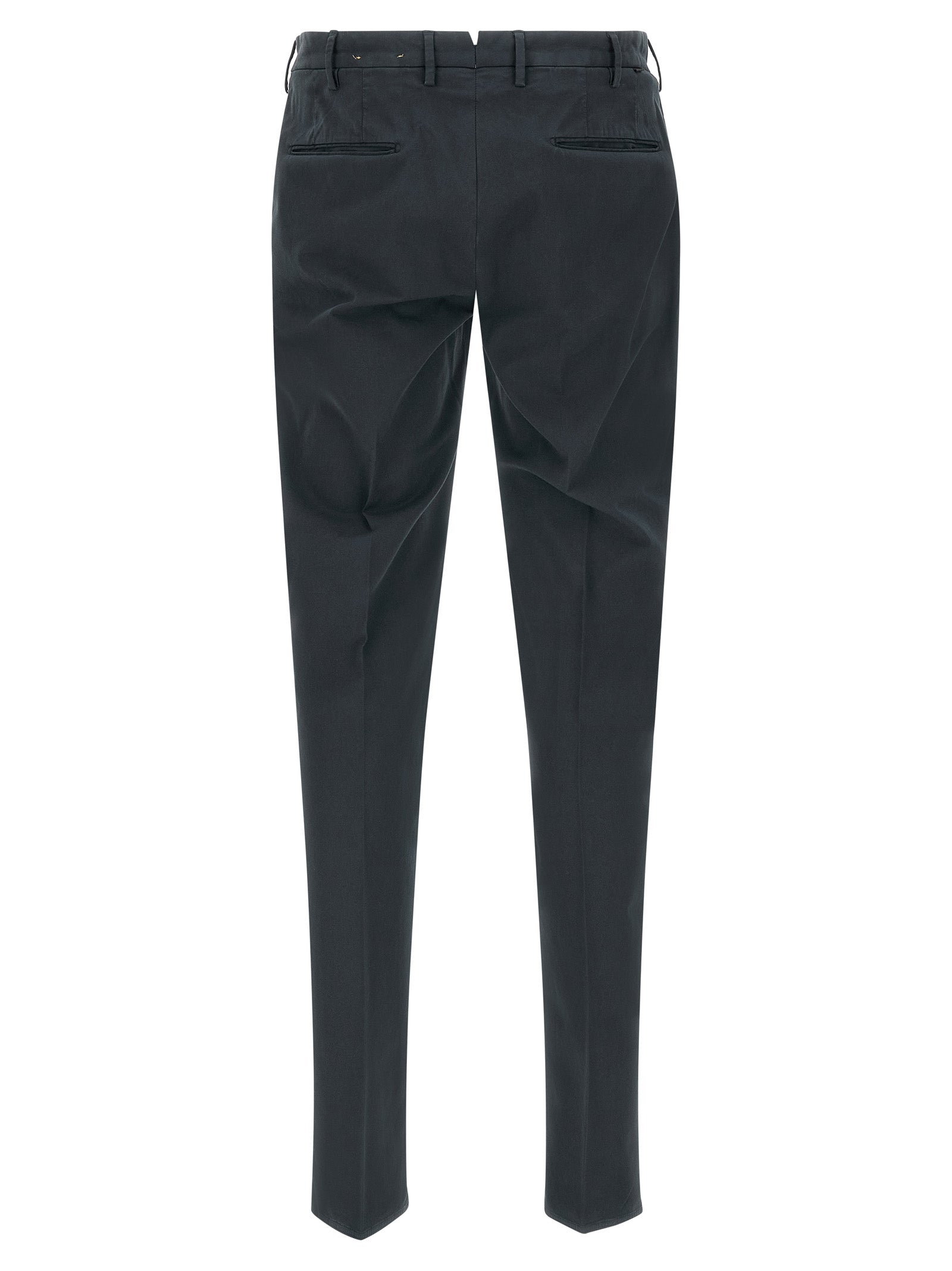 Blue Cotton Casual Pants