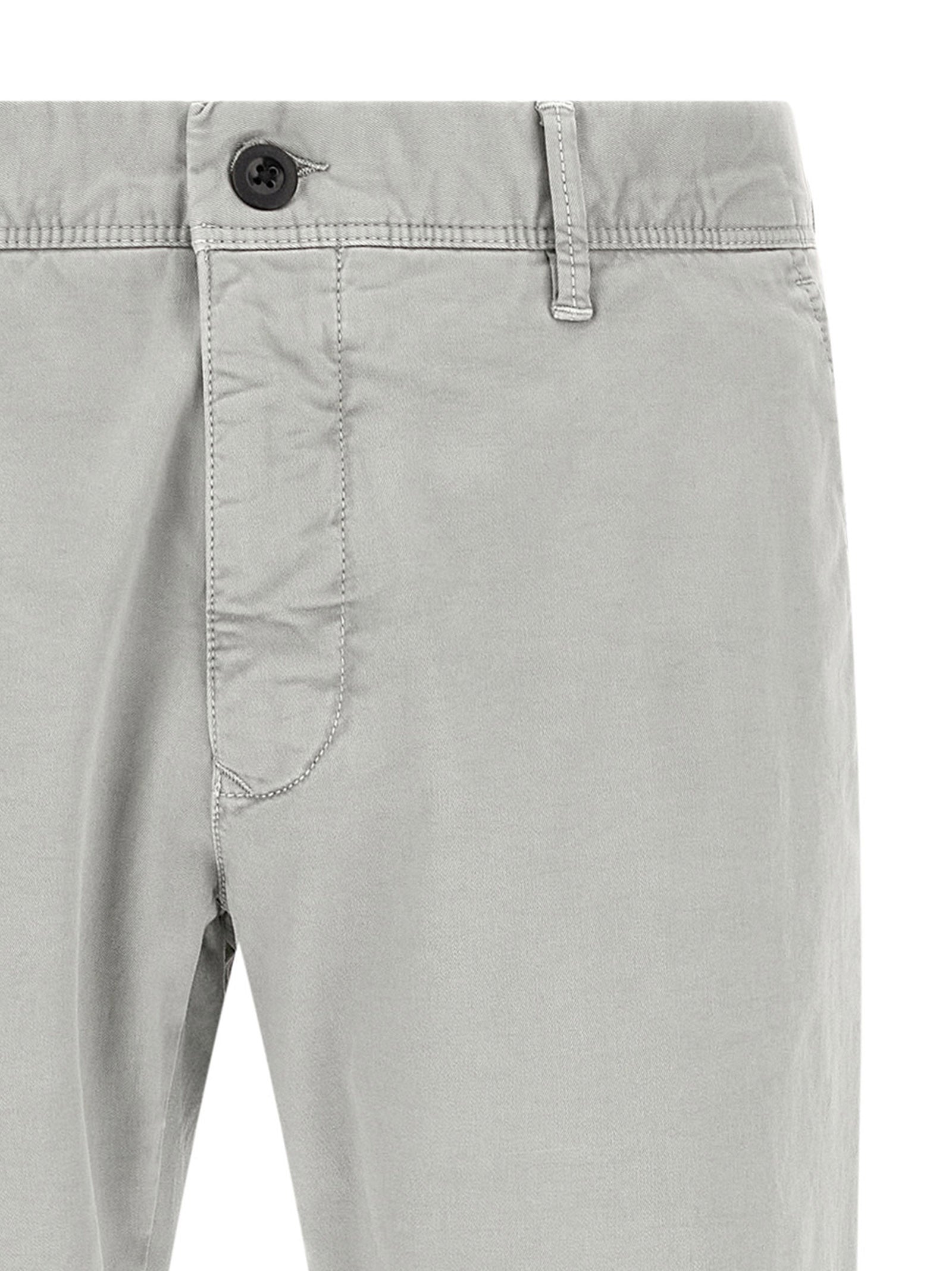 Gray Cotton Casual Pants
