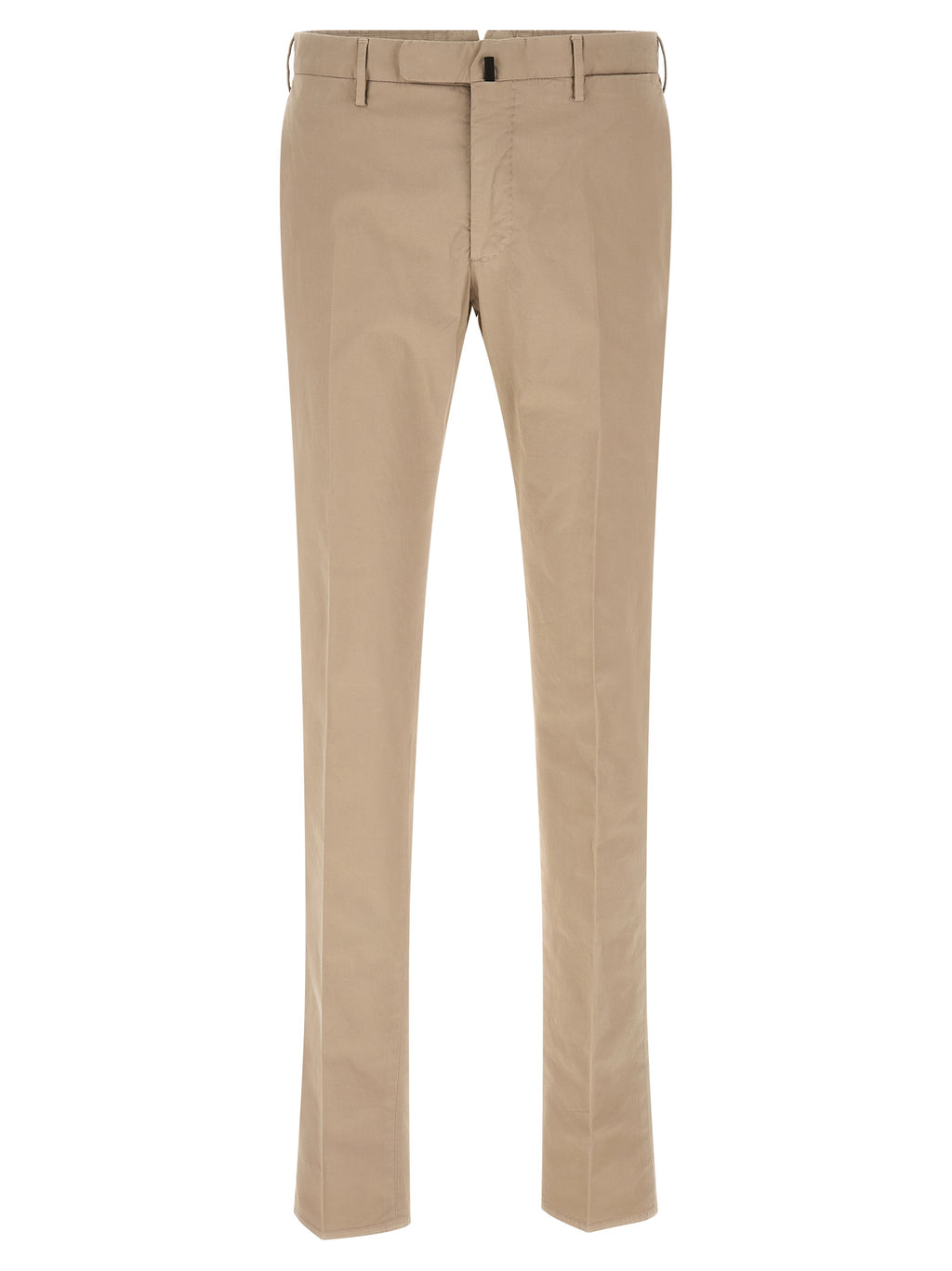Beige Cotton Casual Pants