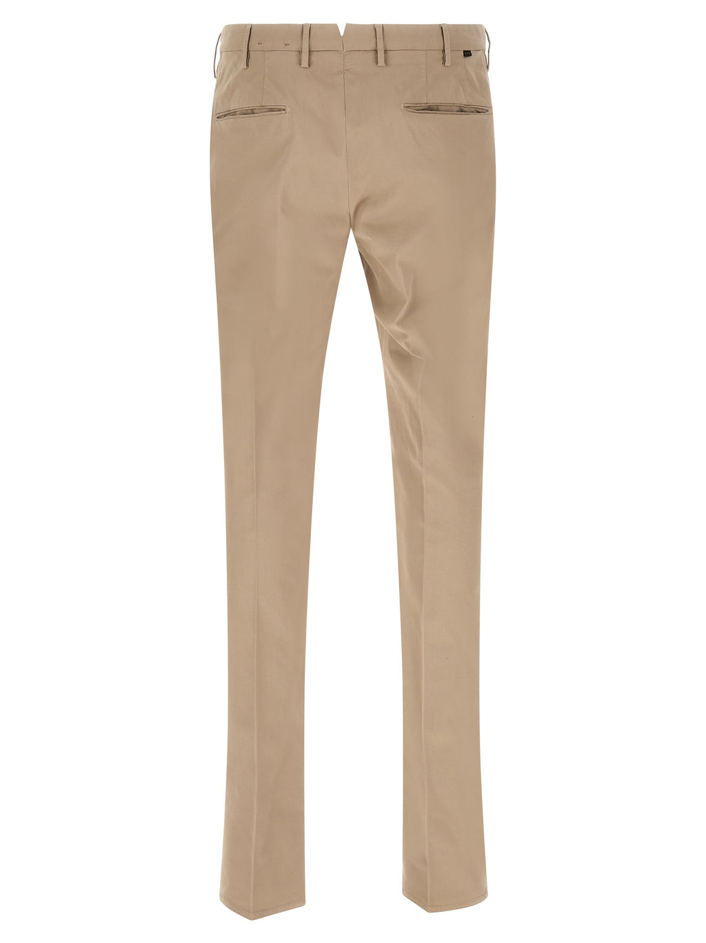 Beige Cotton Casual Pants