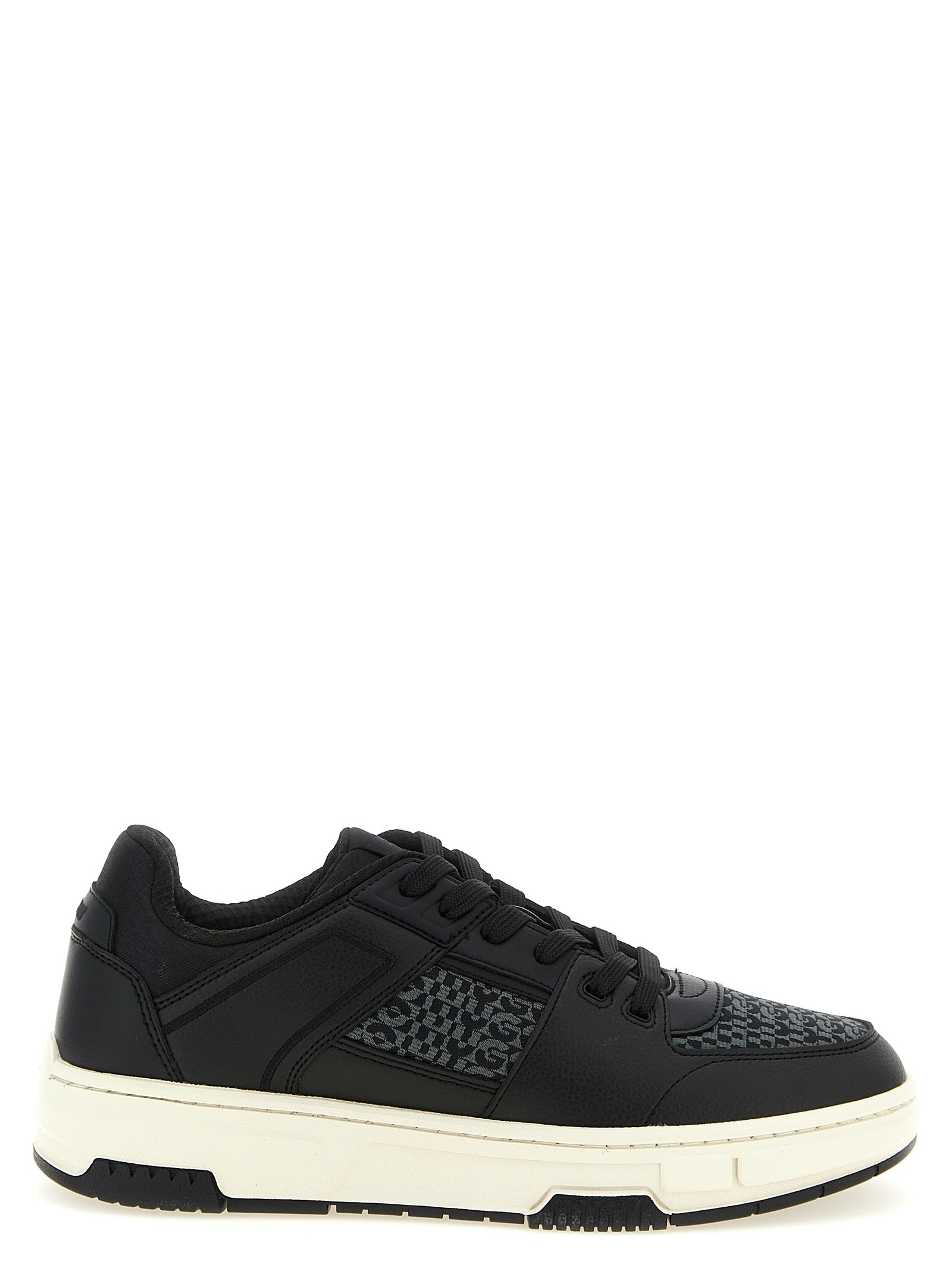 Black Polyester Low Top Sneakers
