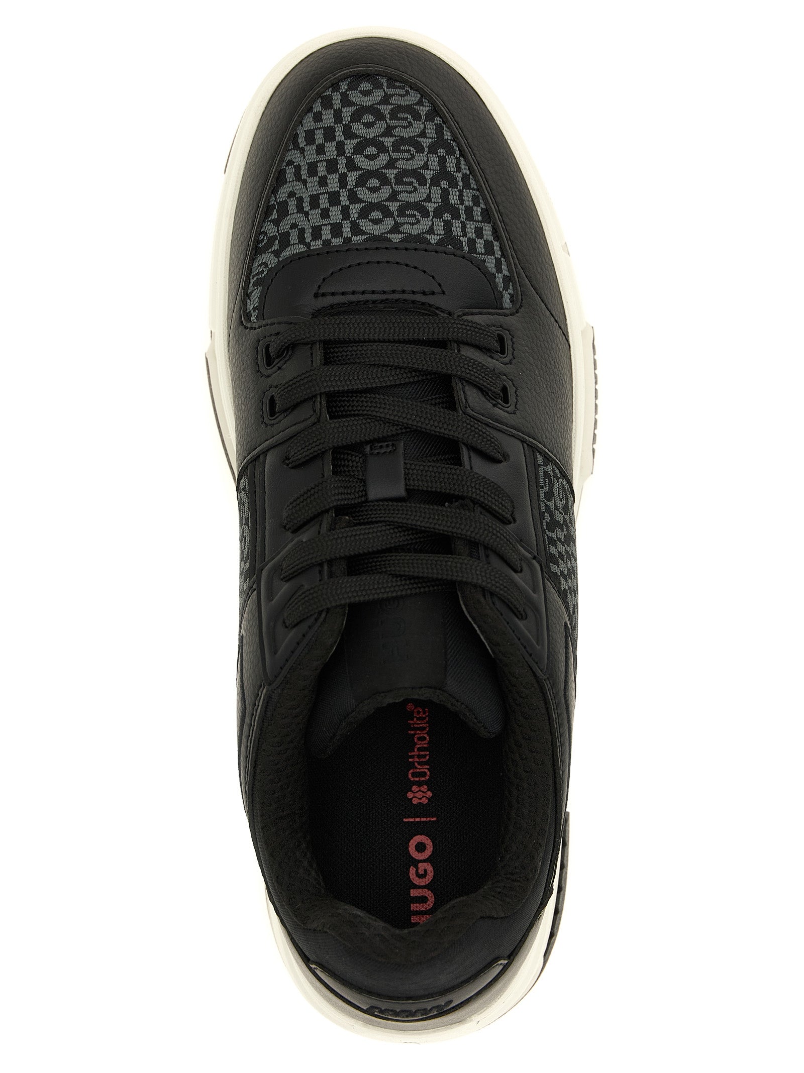 Black Polyester Low Top Sneakers