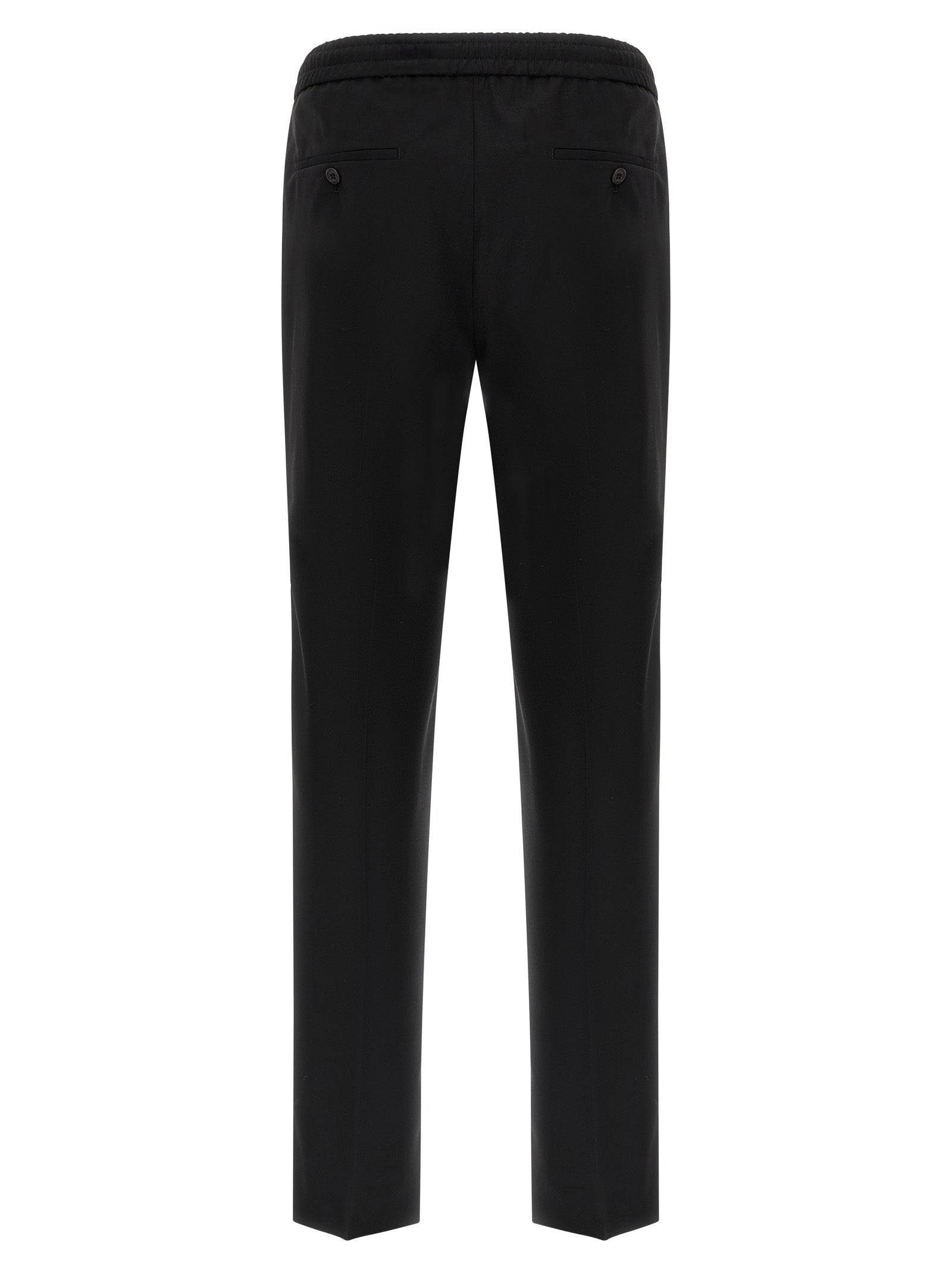 Black Virgin Wool Casual Pants