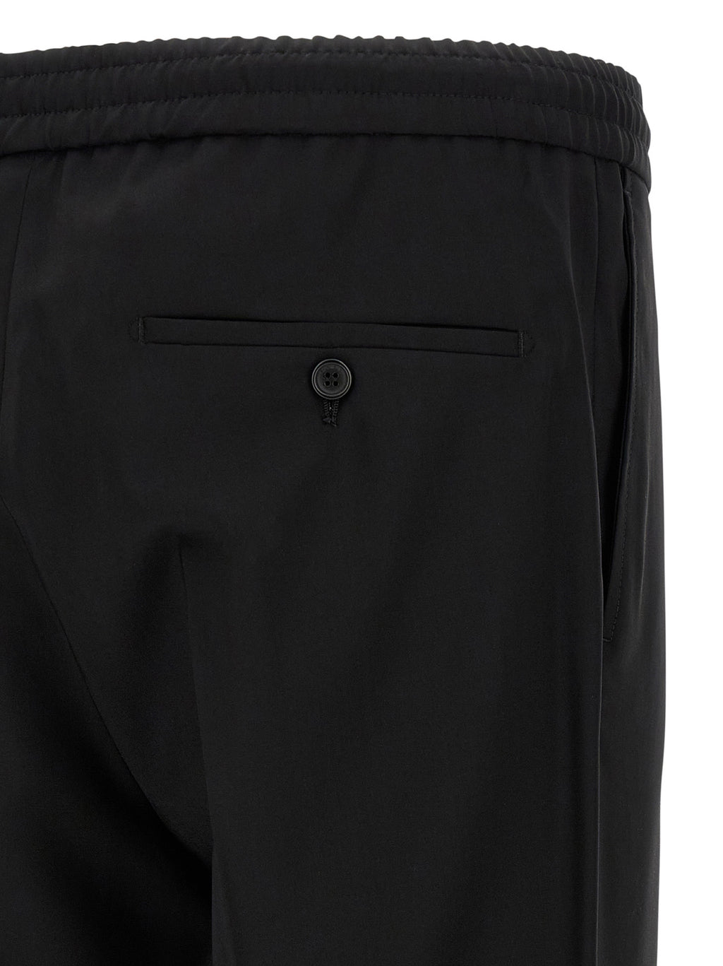 Black Virgin Wool Casual Pants