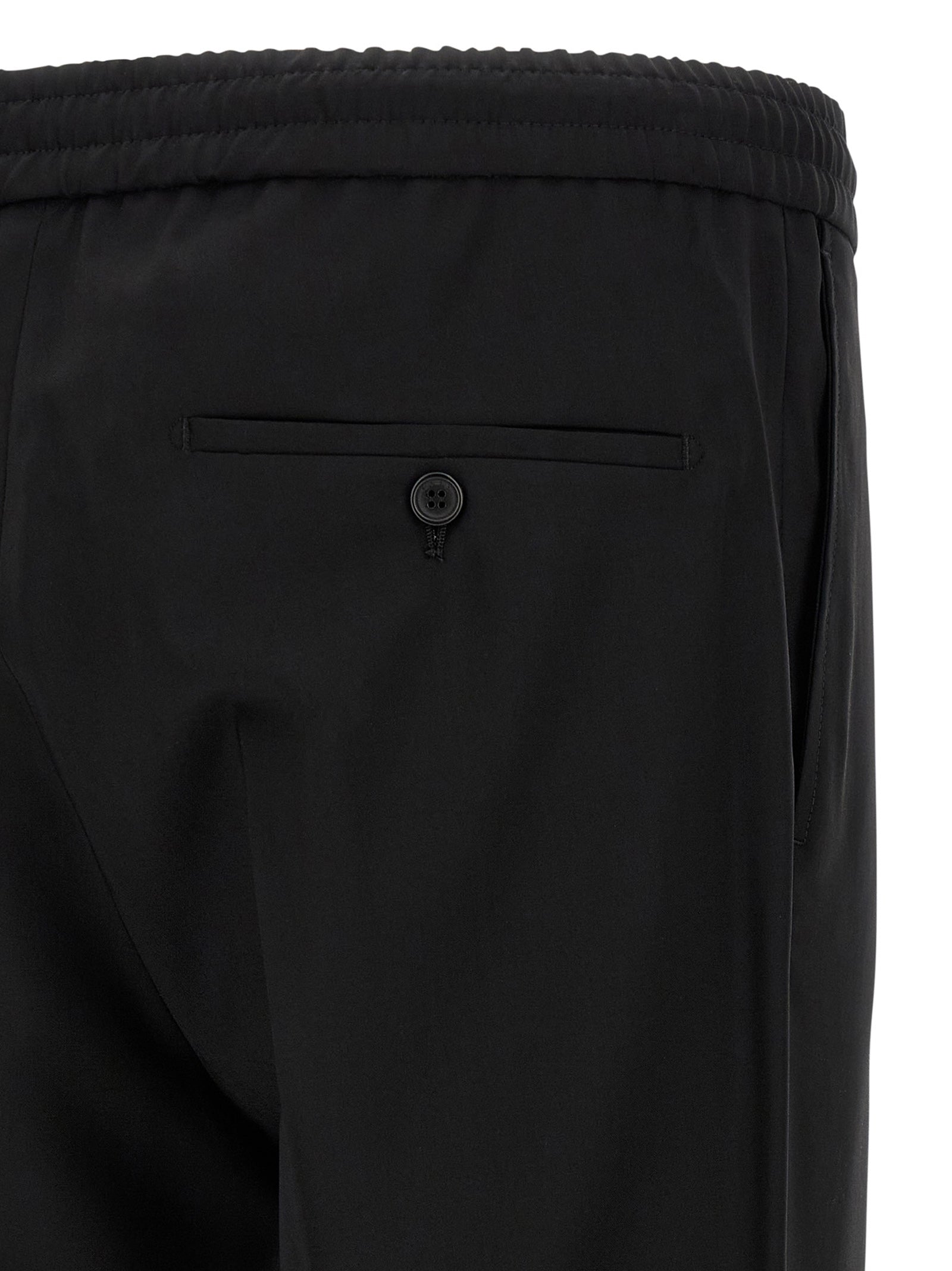 Black Virgin Wool Casual Pants
