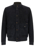 Blue Lamb Leather Leather Jacket