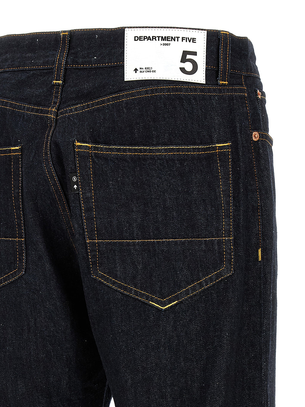 Blue Cotton Straight-Leg Jeans