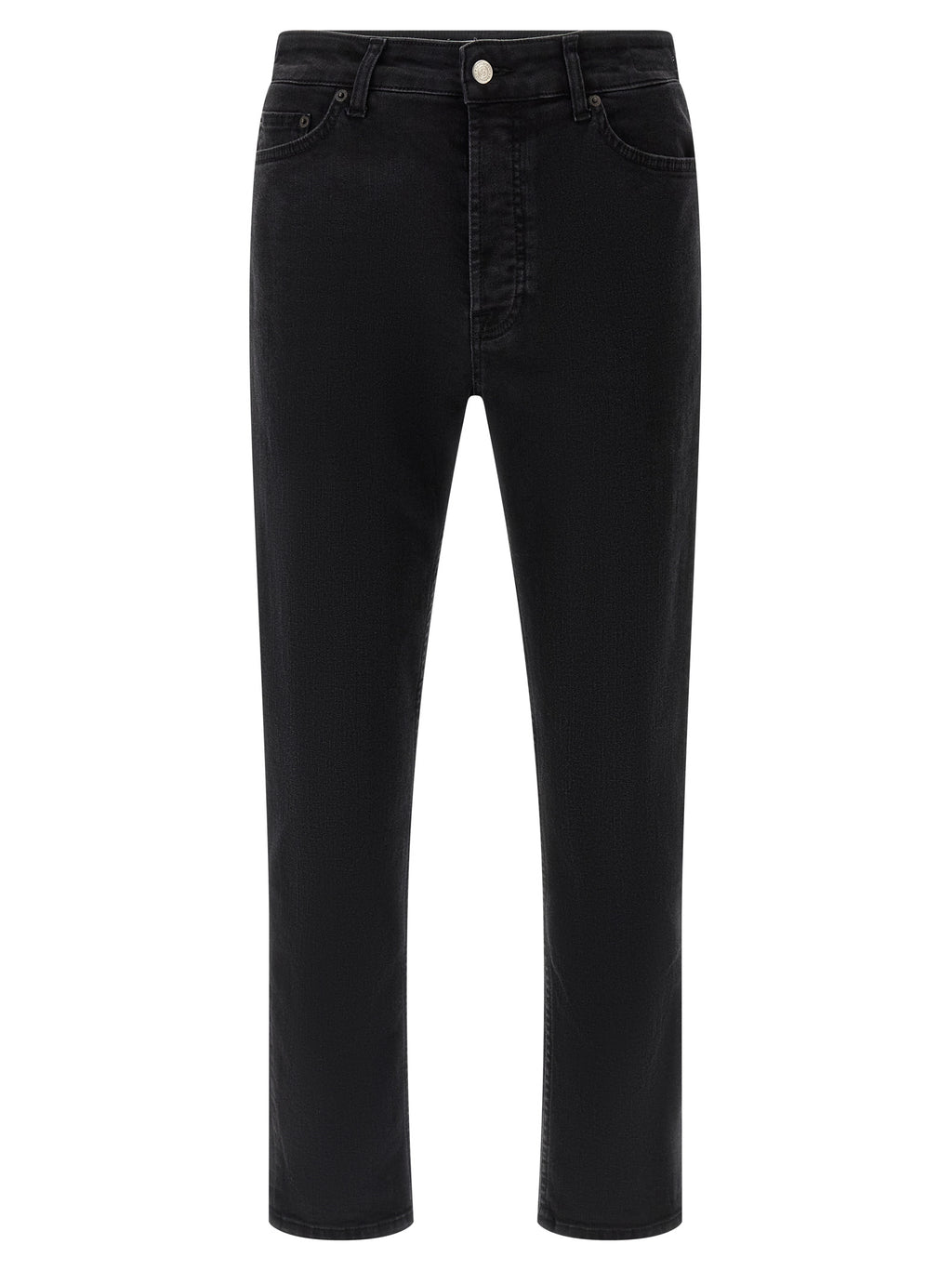 Black Cotton Cropped Jeans