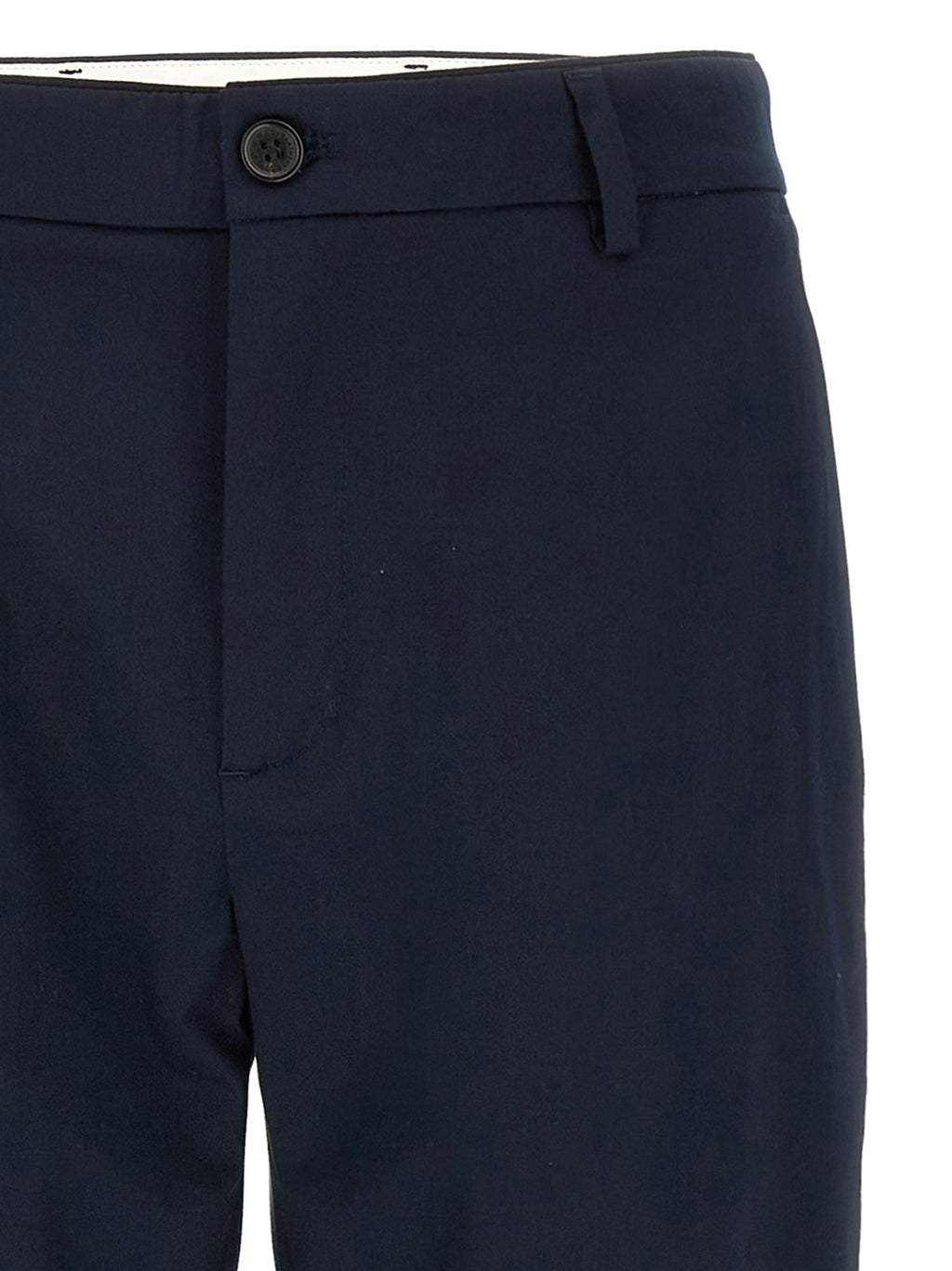 Blue Cotton Casual Pants
