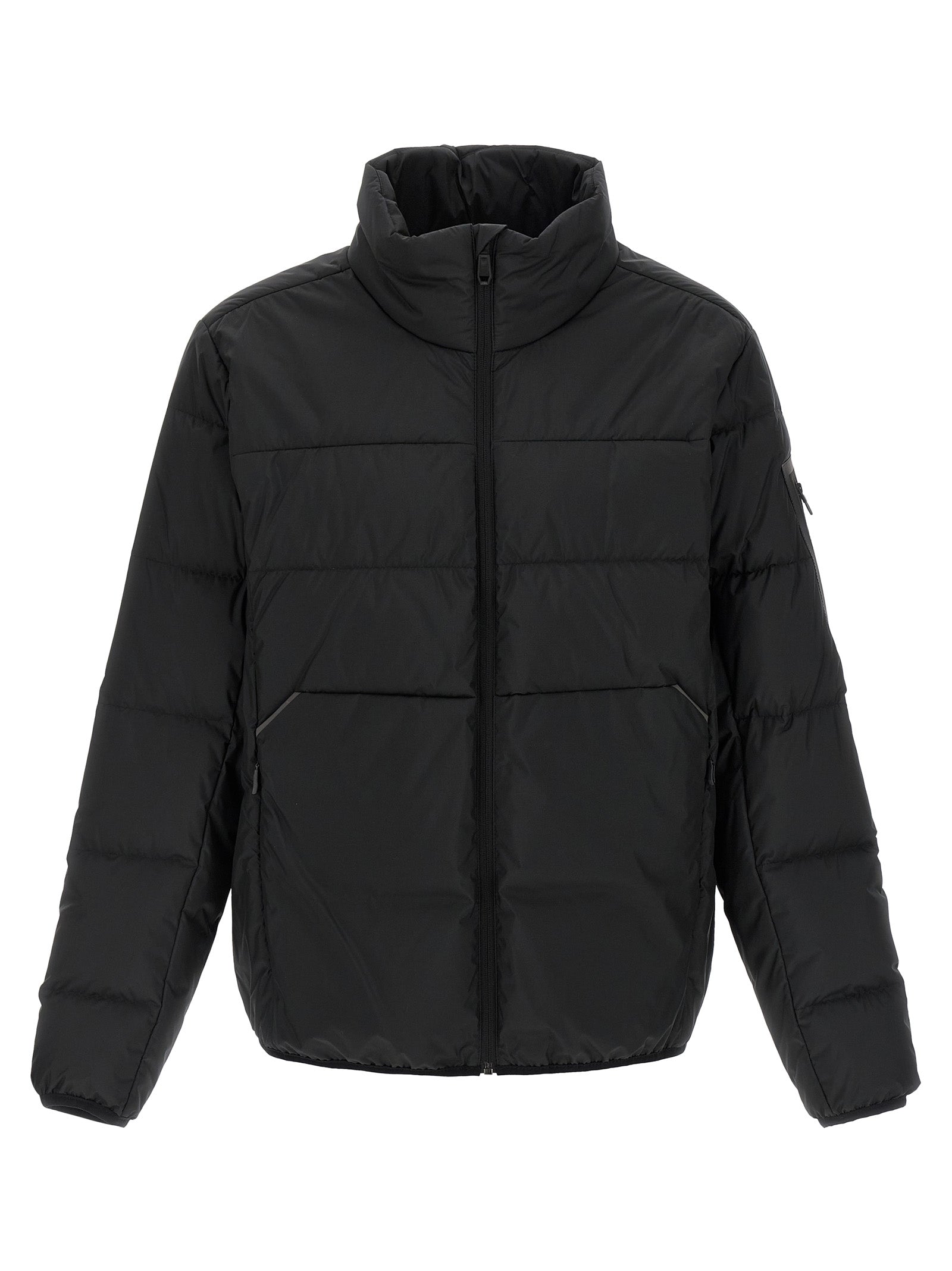 Black Polyester Full-Length Jacket