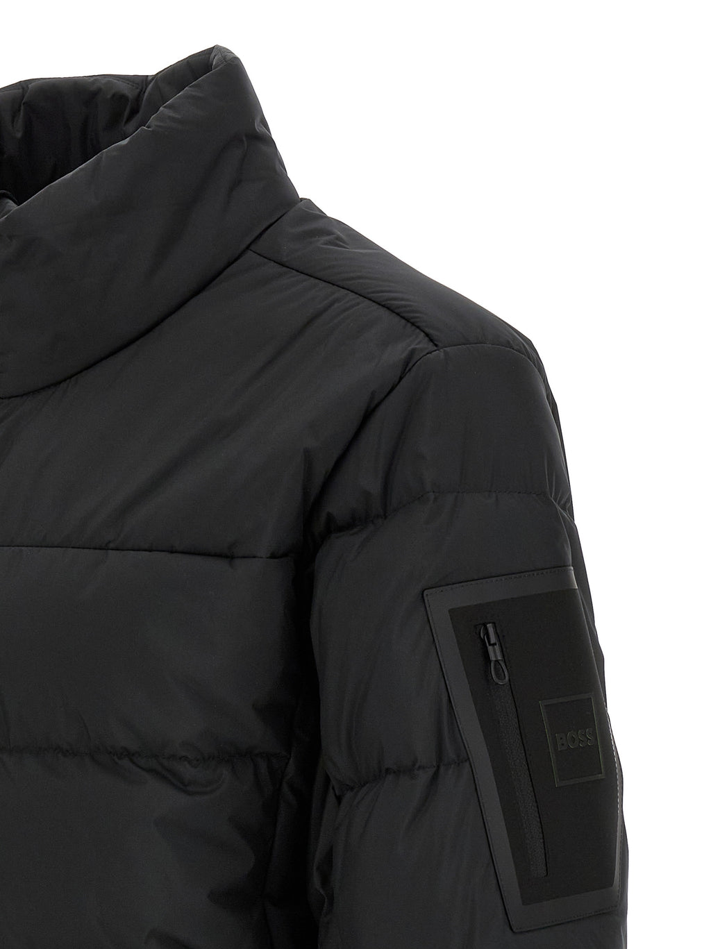 Black Polyester Full-Length Jacket