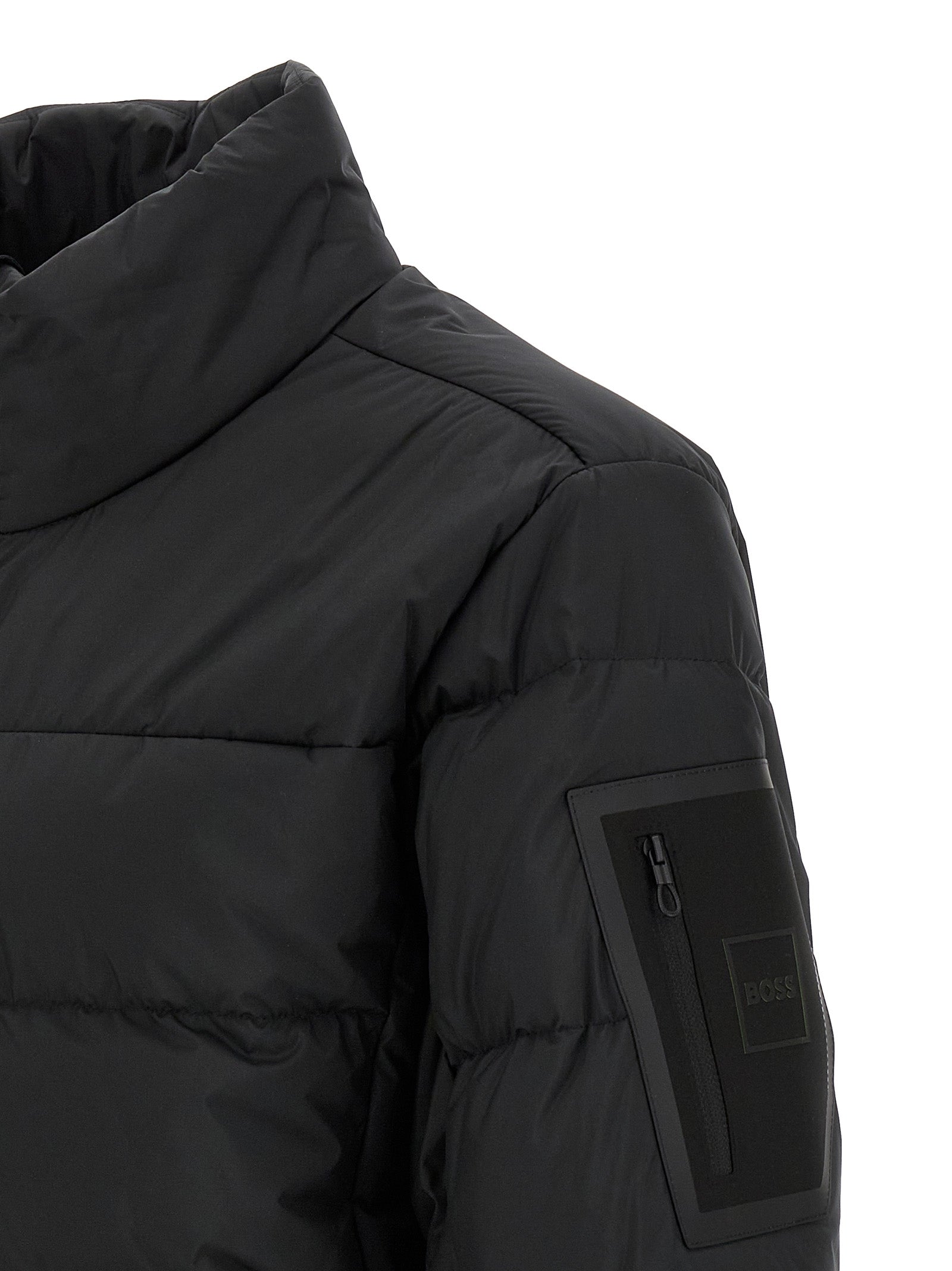 Black Polyester Full-Length Jacket