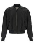 Black Nylon Bomber