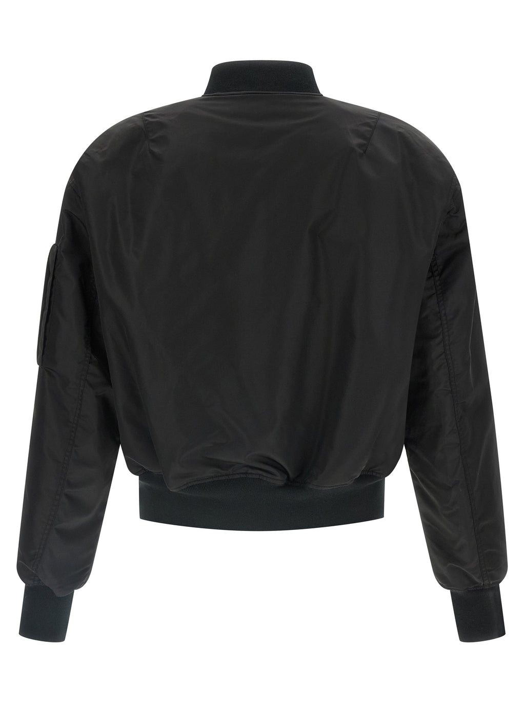 Black Nylon Bomber