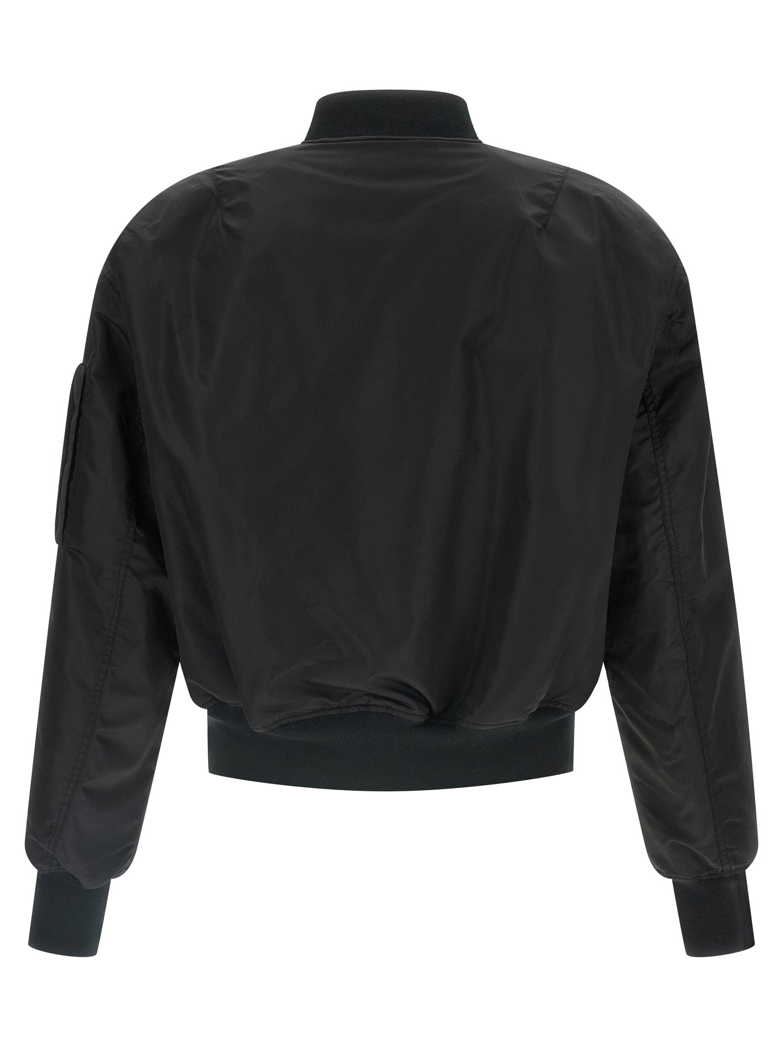Black Nylon Bomber