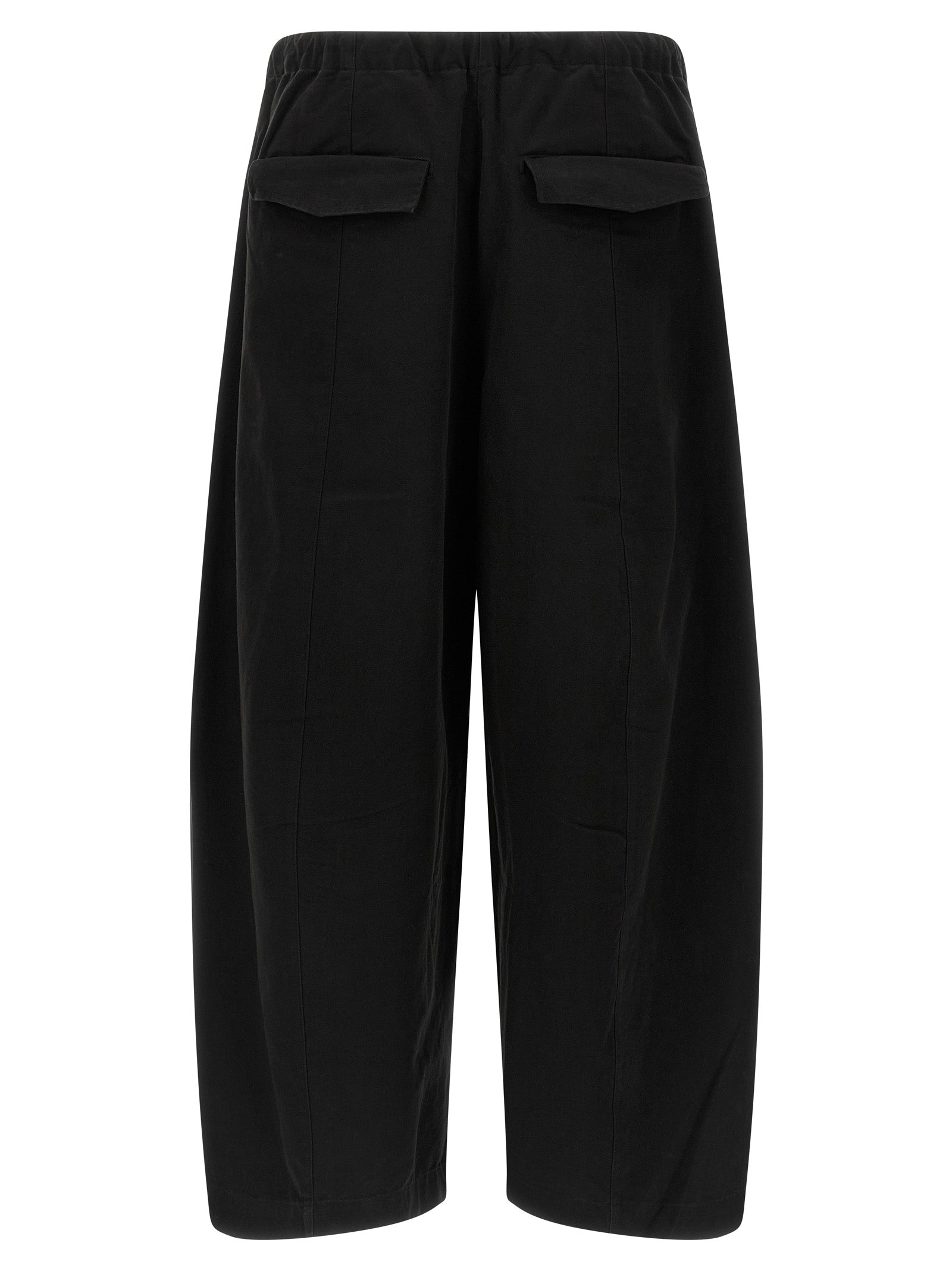 Black Cotton Casual Pants