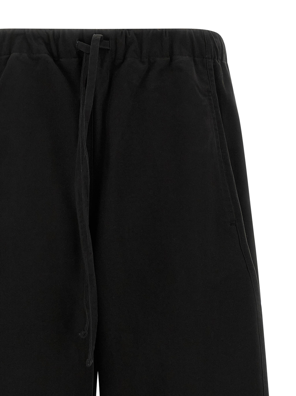 Black Cotton Casual Pants