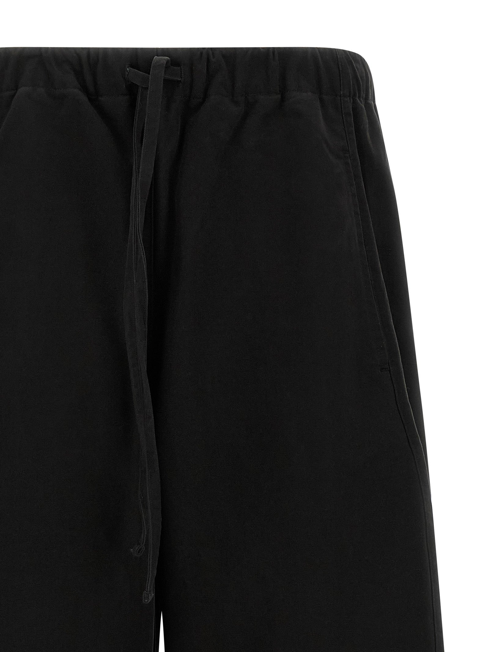 Black Cotton Casual Pants