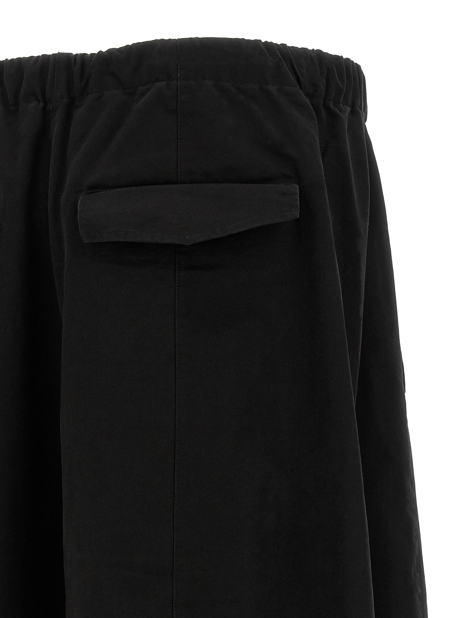 Black Cotton Casual Pants