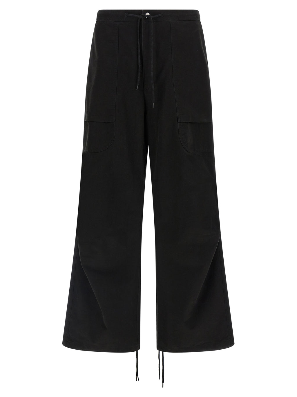 Black Cotton Cargo Pants